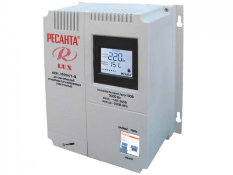 Стабилизатор напряжения серии LUX РЕСАНТА АСН-3000Н/1-Ц Стабилизатор напряжения серии LUX РЕСАНТА АСН-3000Н/1-Ц