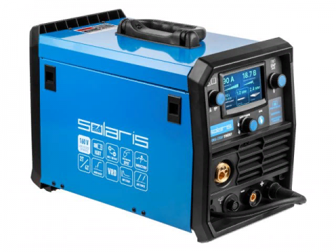 Полуавтомат сварочный Solaris ALUMIG-230DP SYNERGY (230В, MIG/SPOT/FLUX/MMA/TIG/PULSE/DP, синергетич.программы, евроразъем, горелка 3 м) Полуавтомат сварочный Solaris ALUMIG-230DP SYNERGY (230В, MIG/SPOT/FLUX/MMA/TIG/PULSE/DP, синергетич.программы, евроразъем, горелка 3 м)
