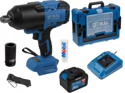 Аккум. ударный гайковерт BULL SC 1810 Xcase, XLTpro, БЕСЩЕТ., 18 В, 1500 Н*м, 3/4, 1х6 А*ч, з/у 6 А Аккум. ударный гайковерт BULL SC 1810 Xcase, XLTpro, БЕСЩЕТ., 18 В, 1500 Н*м, 3/4, 1х6 А*ч, з/у 6 А