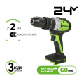 Дрель-шуруповерт ударная аккумуляторная Greenworks GD24DD60 24V (2х2Ач, ЗУ, кор